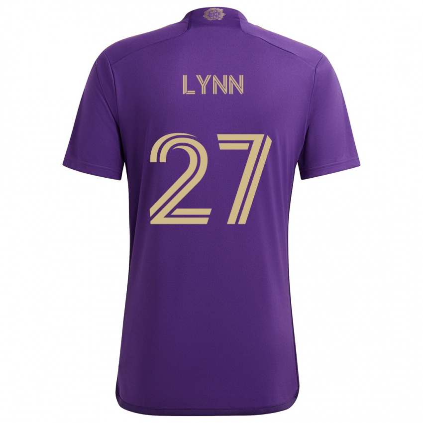 Børn Jack Lynn #27 Lilla Gul Hjemmebane Spillertrøjer 2024/25 Trøje T-Shirt