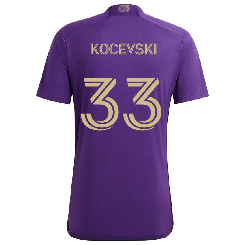 Børn Jeorgio Kocevski #33 Lilla Gul Hjemmebane Spillertrøjer 2024/25 Trøje T-Shirt