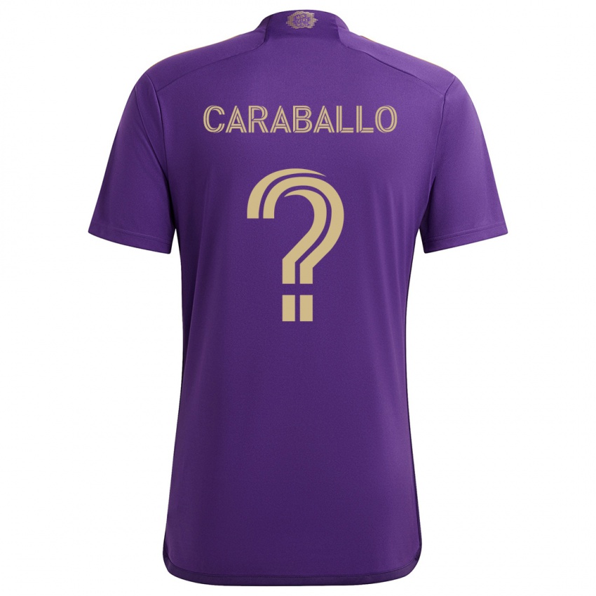 Børn Gustavo Caraballo #0 Lilla Gul Hjemmebane Spillertrøjer 2024/25 Trøje T-Shirt