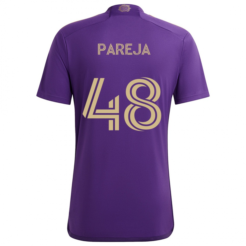 Børn Diego Pareja #48 Lilla Gul Hjemmebane Spillertrøjer 2024/25 Trøje T-Shirt