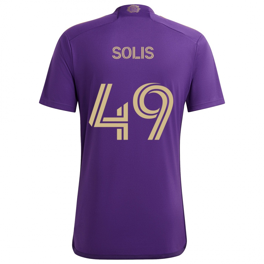 Børn Jhon Solís #49 Lilla Gul Hjemmebane Spillertrøjer 2024/25 Trøje T-Shirt