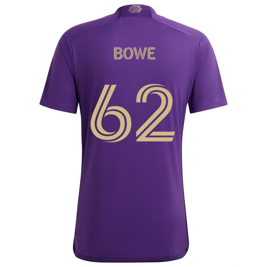 Børn Thomas Bowe #62 Lilla Gul Hjemmebane Spillertrøjer 2024/25 Trøje T-Shirt