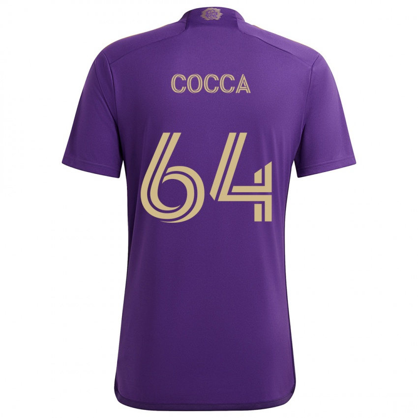 Børn Manuel Cocca #64 Lilla Gul Hjemmebane Spillertrøjer 2024/25 Trøje T-Shirt