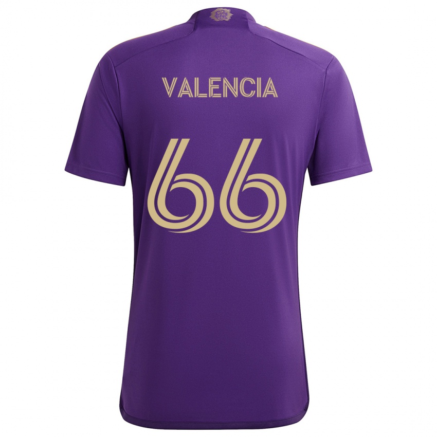 Børn Yeiler Valencia #66 Lilla Gul Hjemmebane Spillertrøjer 2024/25 Trøje T-Shirt