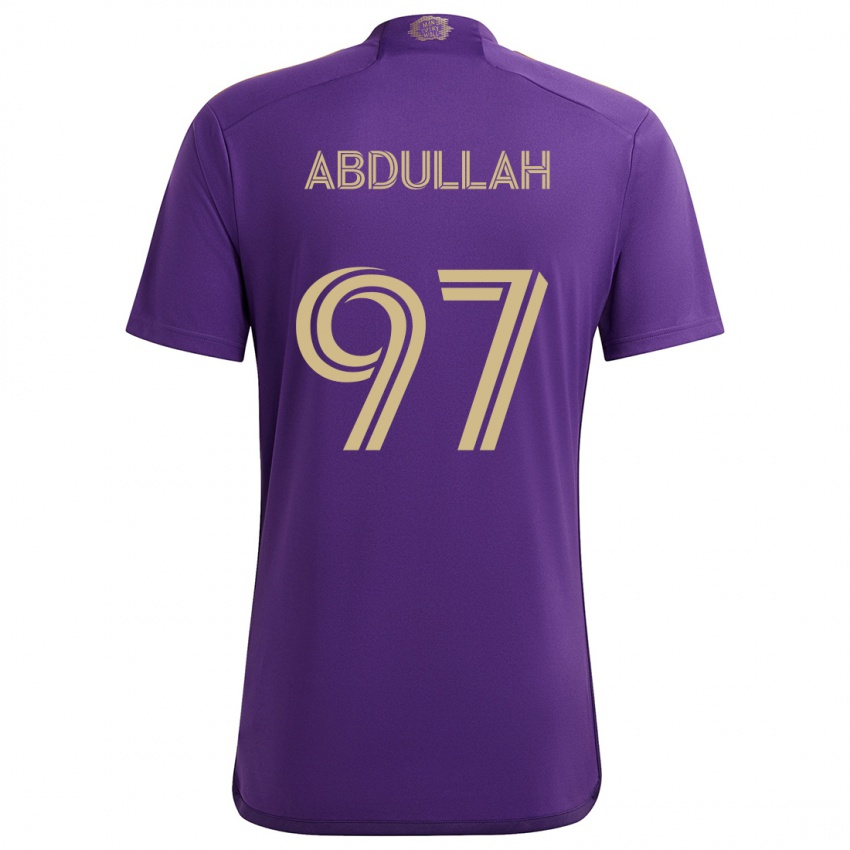 Børn Majed Abdullah #97 Lilla Gul Hjemmebane Spillertrøjer 2024/25 Trøje T-Shirt