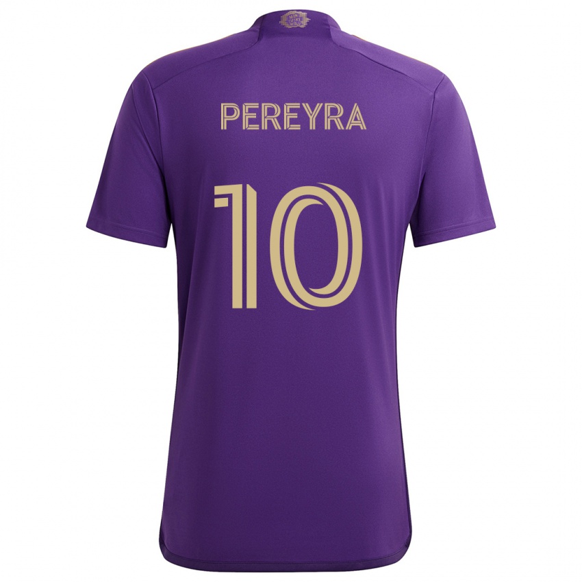 Børn Mauricio Pereyra #10 Lilla Gul Hjemmebane Spillertrøjer 2024/25 Trøje T-Shirt