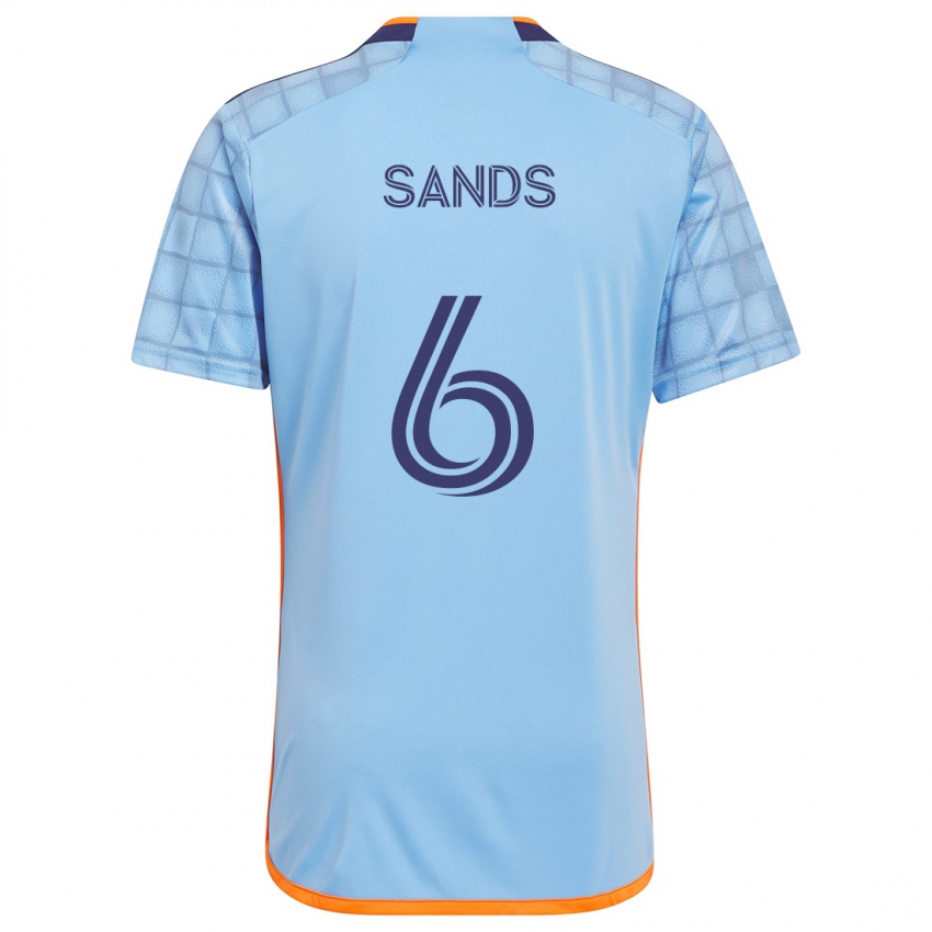 Børn James Sands #6 Blå Orange Hjemmebane Spillertrøjer 2024/25 Trøje T-Shirt