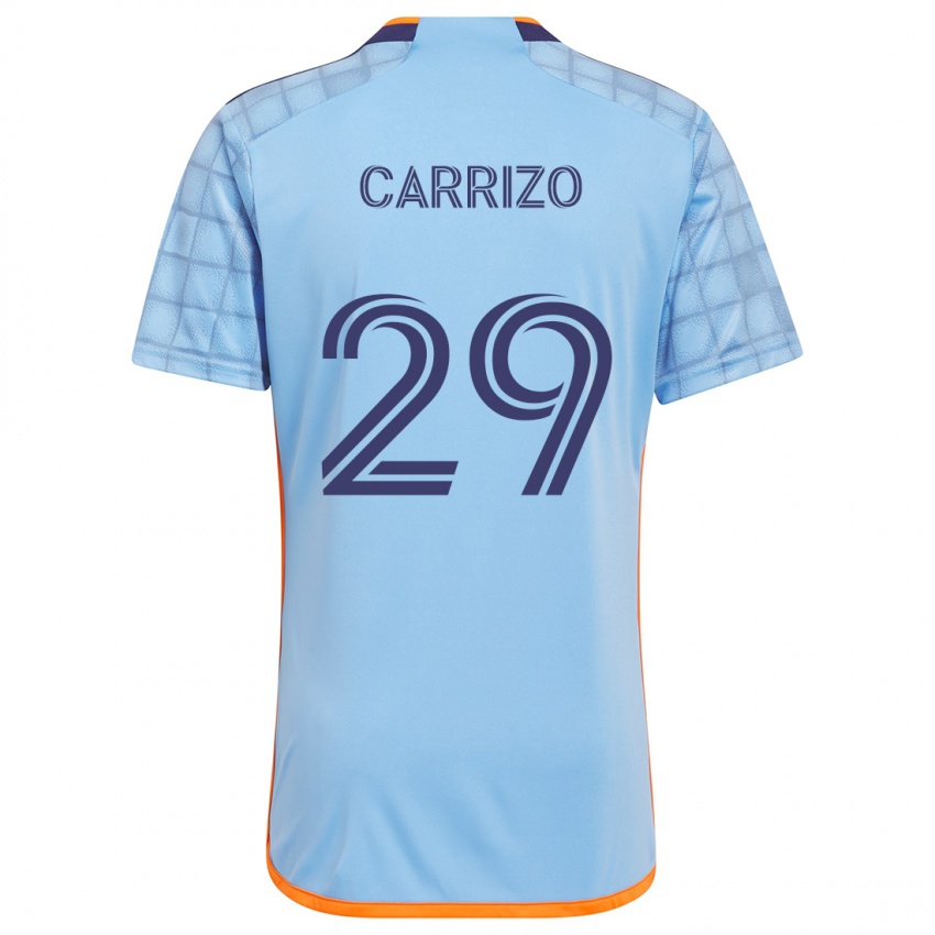 Børn Máximo Carrizo #29 Blå Orange Hjemmebane Spillertrøjer 2024/25 Trøje T-Shirt