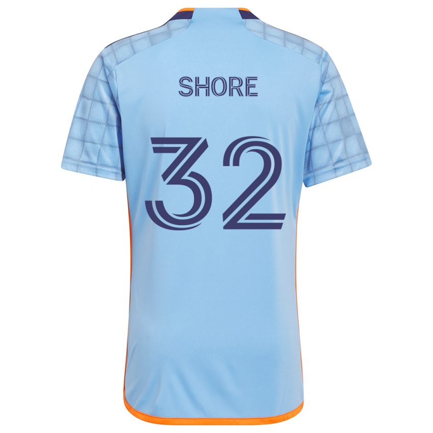 Børn Jonathan Shore #32 Blå Orange Hjemmebane Spillertrøjer 2024/25 Trøje T-Shirt