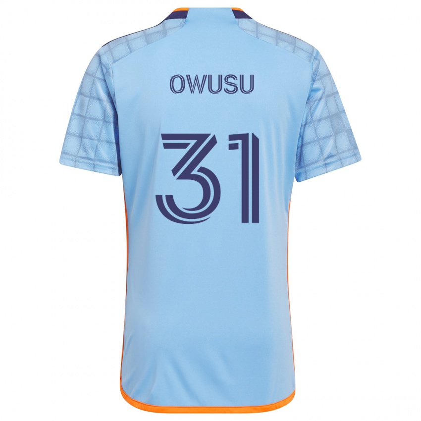 Børn Samuel Owusu #31 Blå Orange Hjemmebane Spillertrøjer 2024/25 Trøje T-Shirt