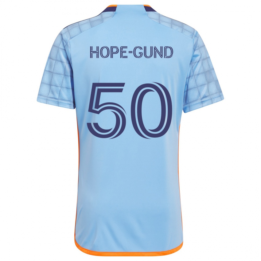 Børn Kofi Hope-Gund #50 Blå Orange Hjemmebane Spillertrøjer 2024/25 Trøje T-Shirt