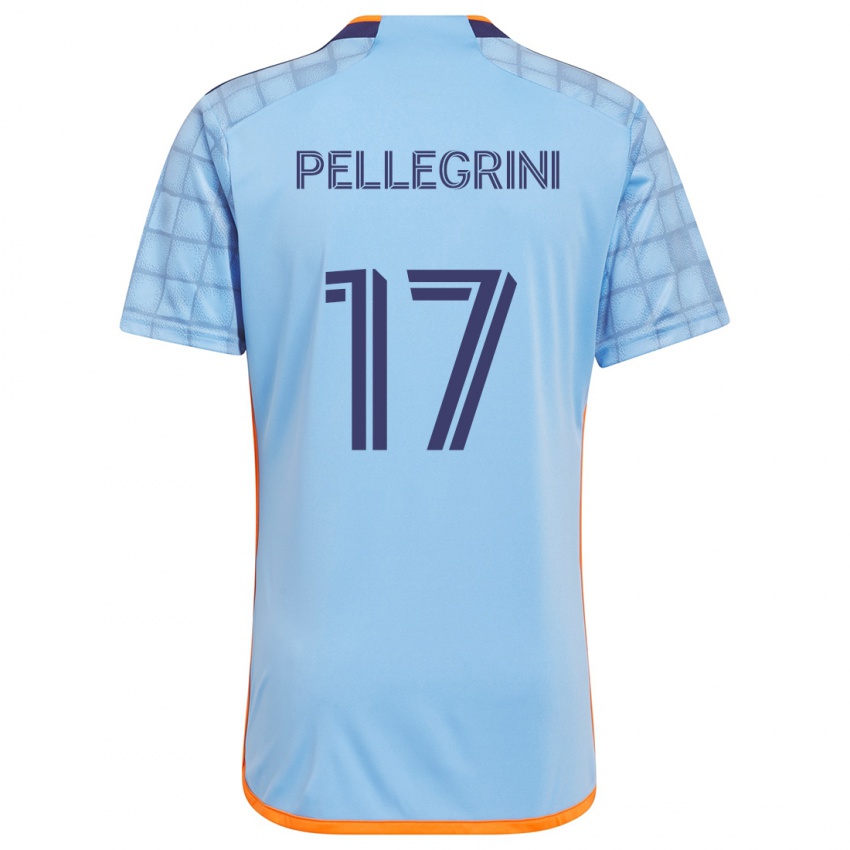 Børn Matías Pellegrini #17 Blå Orange Hjemmebane Spillertrøjer 2024/25 Trøje T-Shirt