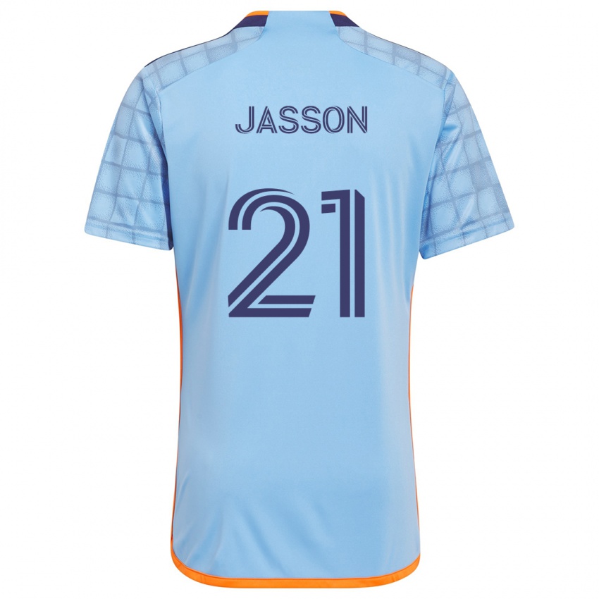 Børn Andres Jasson #21 Blå Orange Hjemmebane Spillertrøjer 2024/25 Trøje T-Shirt