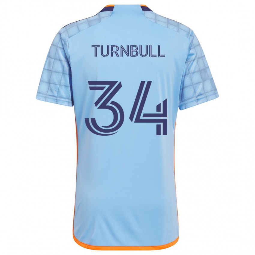 Børn Stephen Turnbull #34 Blå Orange Hjemmebane Spillertrøjer 2024/25 Trøje T-Shirt