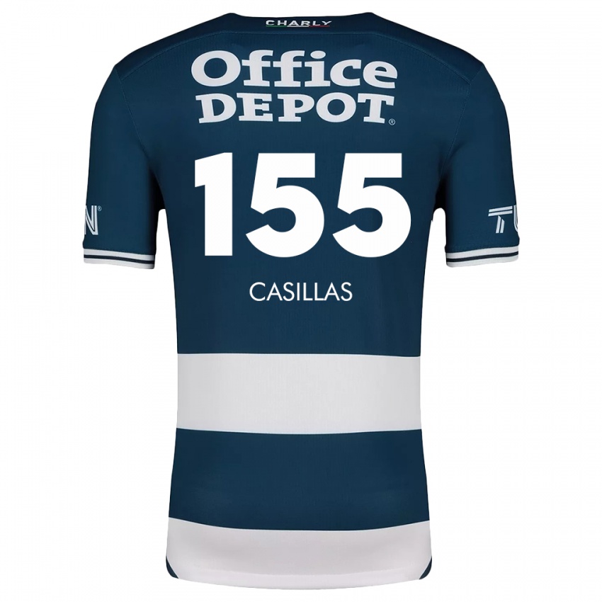 Børn Johan Casillas #155 Blå Hvid Hjemmebane Spillertrøjer 2024/25 Trøje T-Shirt