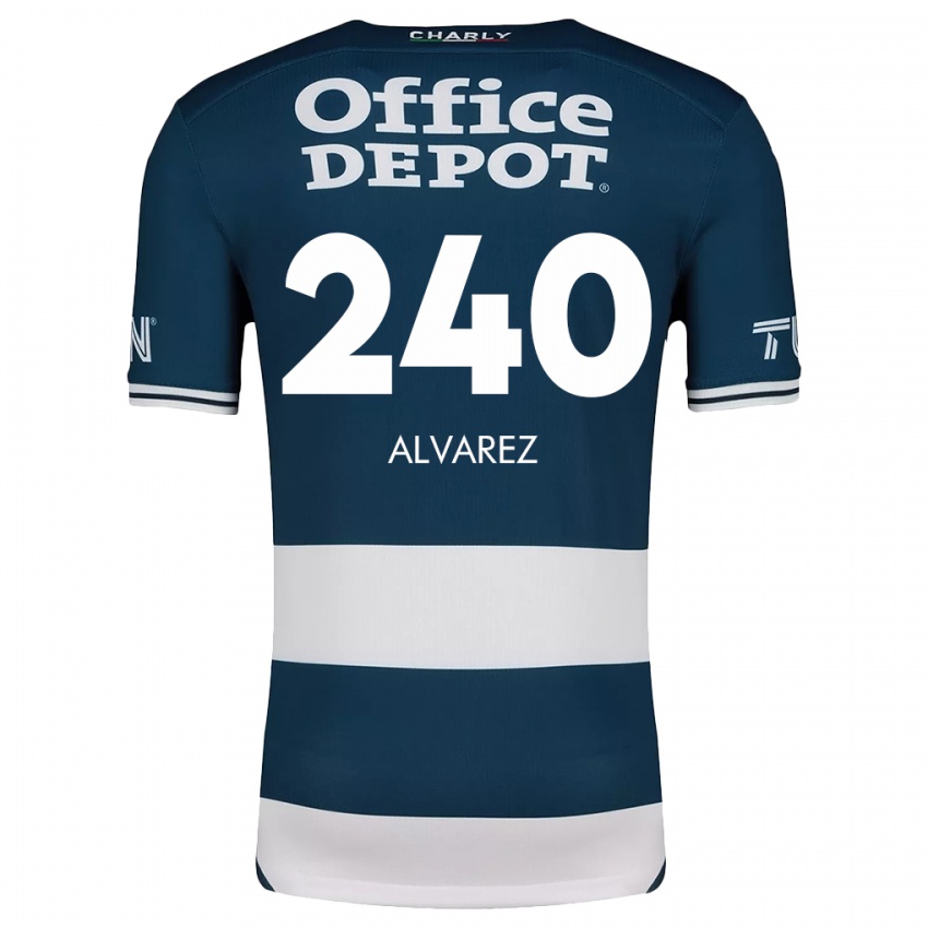 Børn Gael Álvarez #240 Blå Hvid Hjemmebane Spillertrøjer 2024/25 Trøje T-Shirt