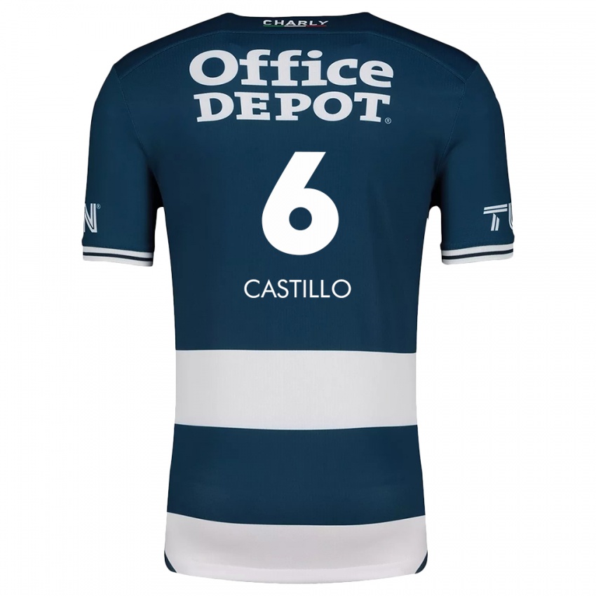 Børn Byron Castillo #6 Blå Hvid Hjemmebane Spillertrøjer 2024/25 Trøje T-Shirt