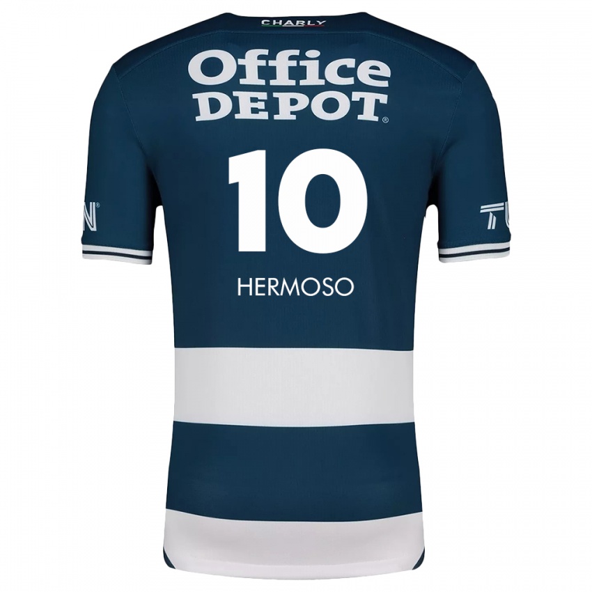 Børn Jennifer Hermoso #10 Blå Hvid Hjemmebane Spillertrøjer 2024/25 Trøje T-Shirt