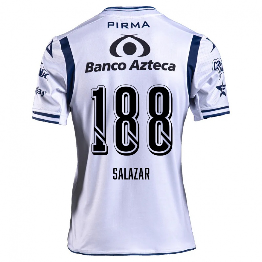 Børn Ronaldo Salazar #188 Hvid Marineblå Hjemmebane Spillertrøjer 2024/25 Trøje T-Shirt