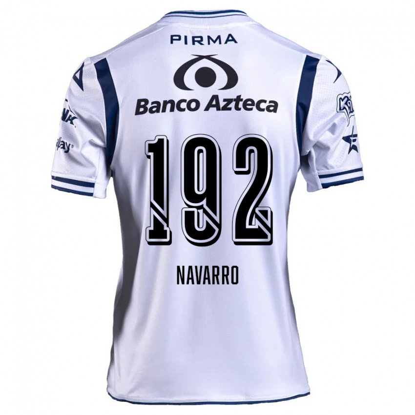 Børn Eduardo Navarro #192 Hvid Marineblå Hjemmebane Spillertrøjer 2024/25 Trøje T-Shirt