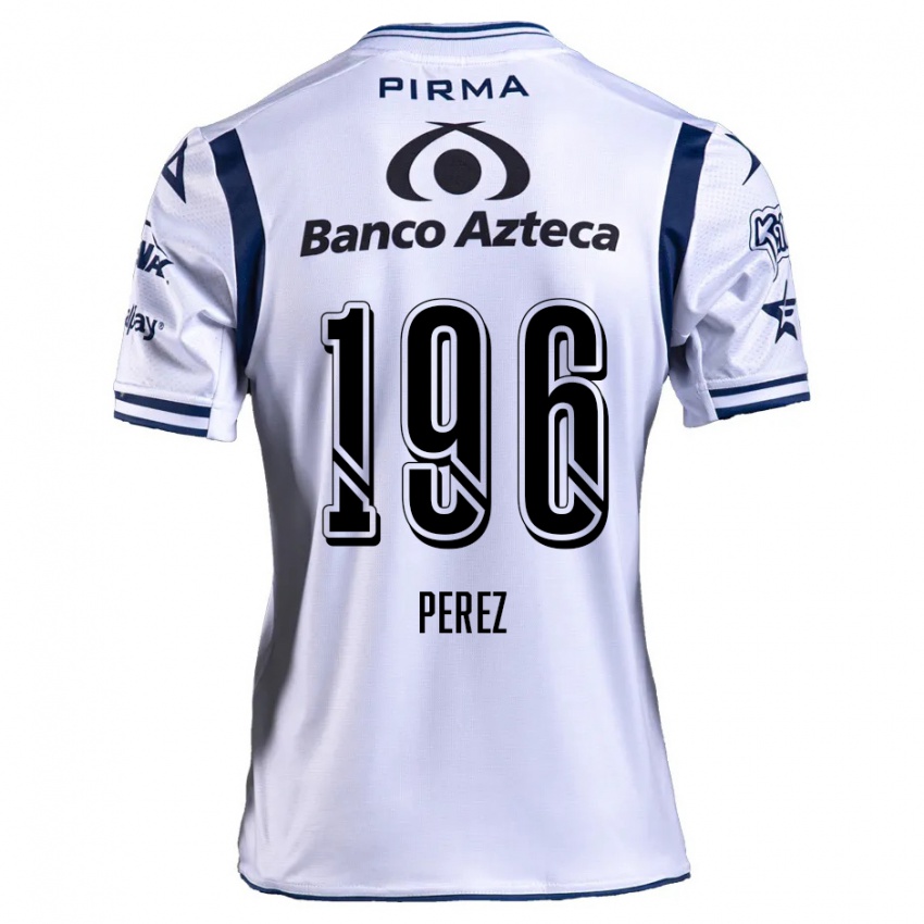 Børn Arez Pérez #196 Hvid Marineblå Hjemmebane Spillertrøjer 2024/25 Trøje T-Shirt