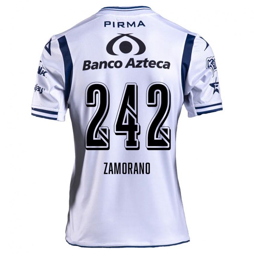 Børn Leonardo Zamorano #242 Hvid Marineblå Hjemmebane Spillertrøjer 2024/25 Trøje T-Shirt