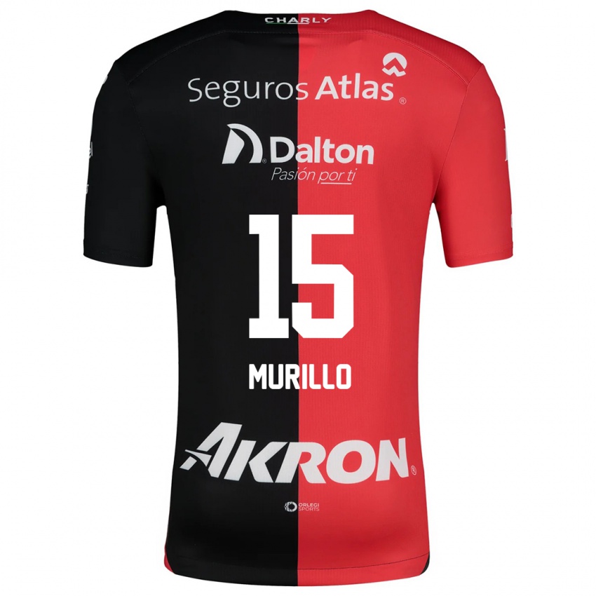 Børn Jhon Murillo #15 Rød Sort Hjemmebane Spillertrøjer 2024/25 Trøje T-Shirt