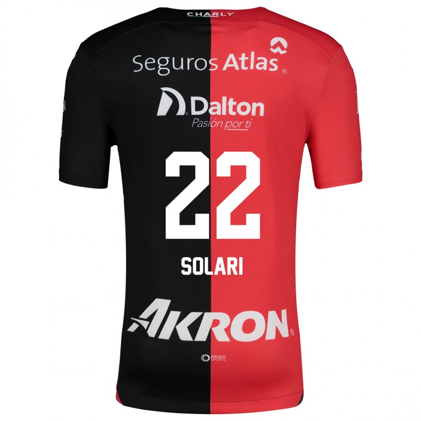 Børn Augusto Solari #22 Rød Sort Hjemmebane Spillertrøjer 2024/25 Trøje T-Shirt