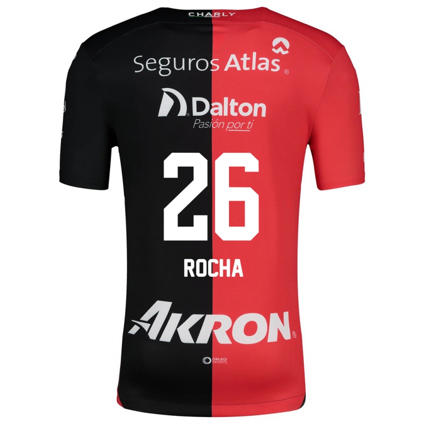 Børn Aldo Rocha #26 Rød Sort Hjemmebane Spillertrøjer 2024/25 Trøje T-Shirt