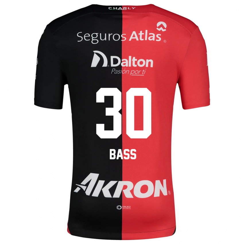 Børn Abraham Bass #30 Rød Sort Hjemmebane Spillertrøjer 2024/25 Trøje T-Shirt