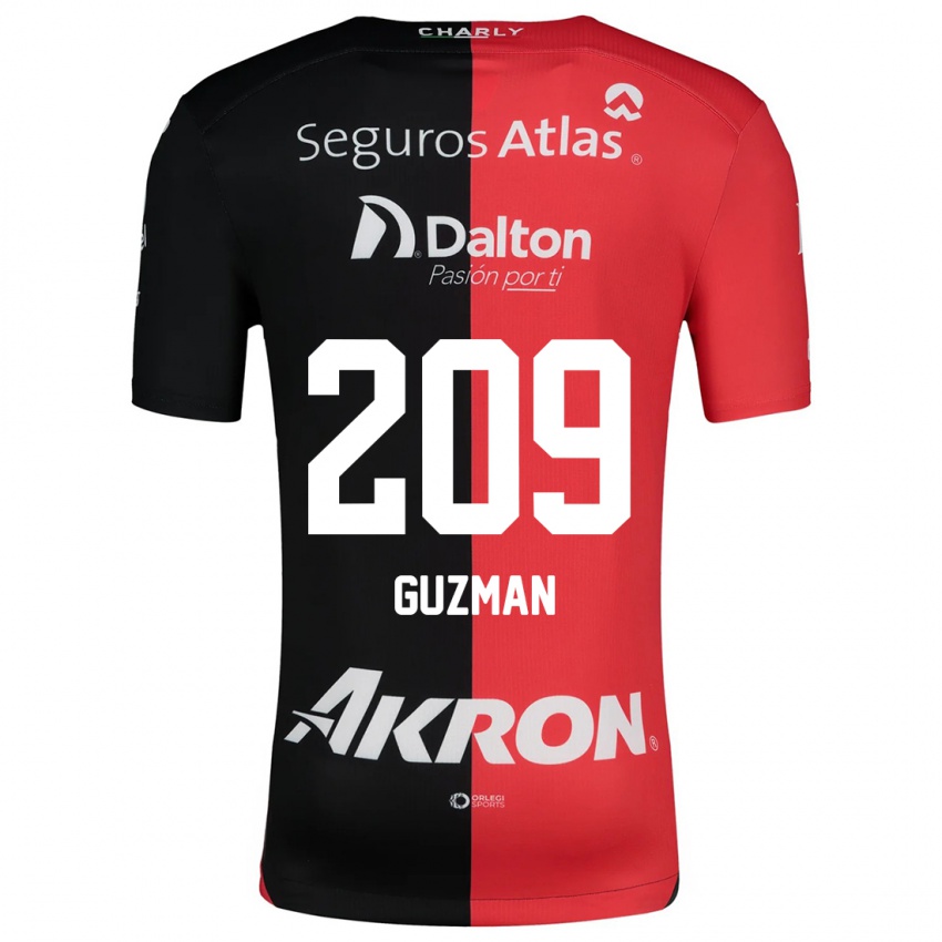 Børn Jorge Guzmán #209 Rød Sort Hjemmebane Spillertrøjer 2024/25 Trøje T-Shirt