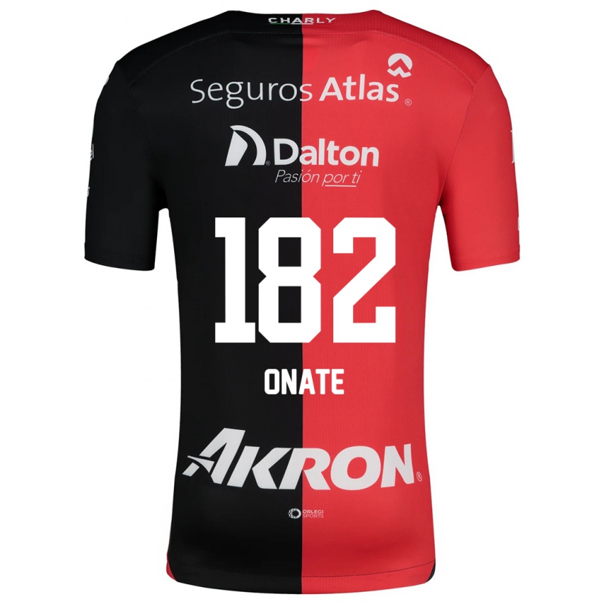 Børn Axel Oñate #182 Rød Sort Hjemmebane Spillertrøjer 2024/25 Trøje T-Shirt