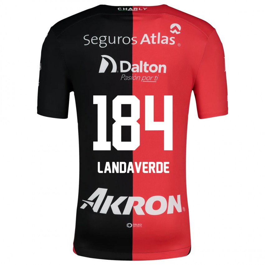 Børn Antero Landaverde #184 Rød Sort Hjemmebane Spillertrøjer 2024/25 Trøje T-Shirt