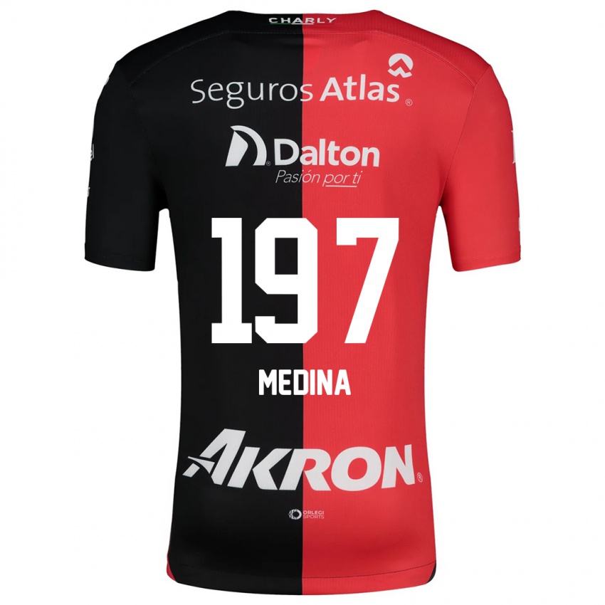 Børn Héctor Medina #197 Rød Sort Hjemmebane Spillertrøjer 2024/25 Trøje T-Shirt