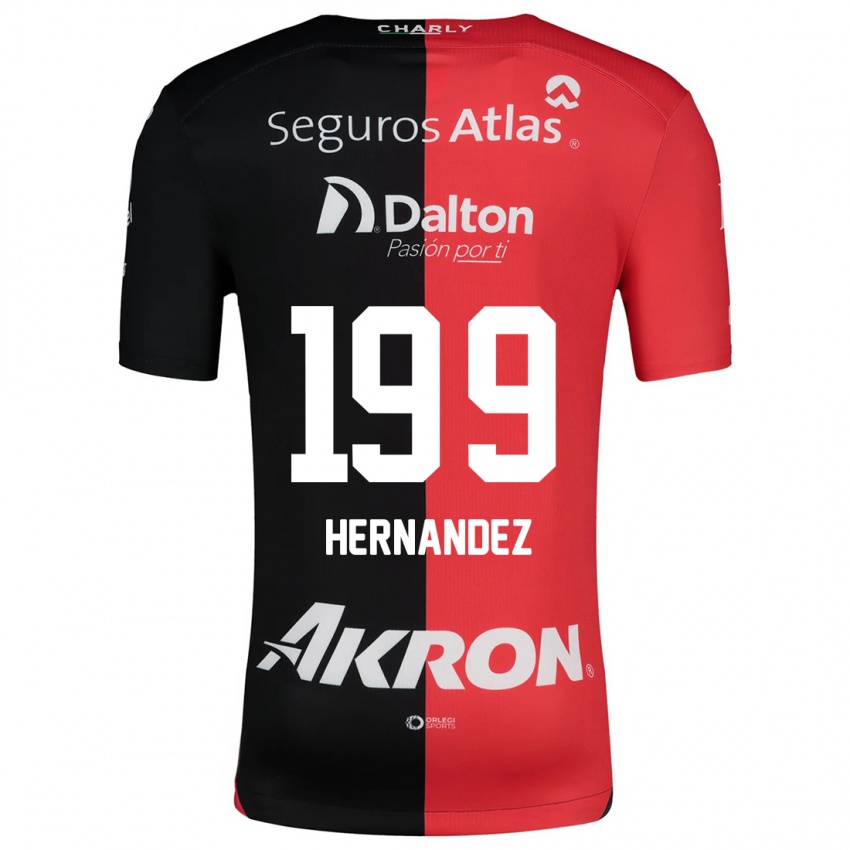 Børn Sergio Hernández #199 Rød Sort Hjemmebane Spillertrøjer 2024/25 Trøje T-Shirt