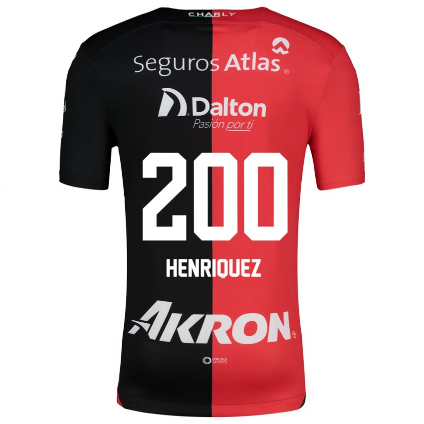 Børn Carlos Henríquez #200 Rød Sort Hjemmebane Spillertrøjer 2024/25 Trøje T-Shirt