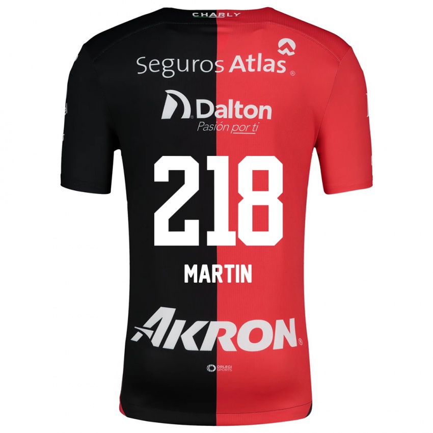 Børn Jorge San Martín #218 Rød Sort Hjemmebane Spillertrøjer 2024/25 Trøje T-Shirt