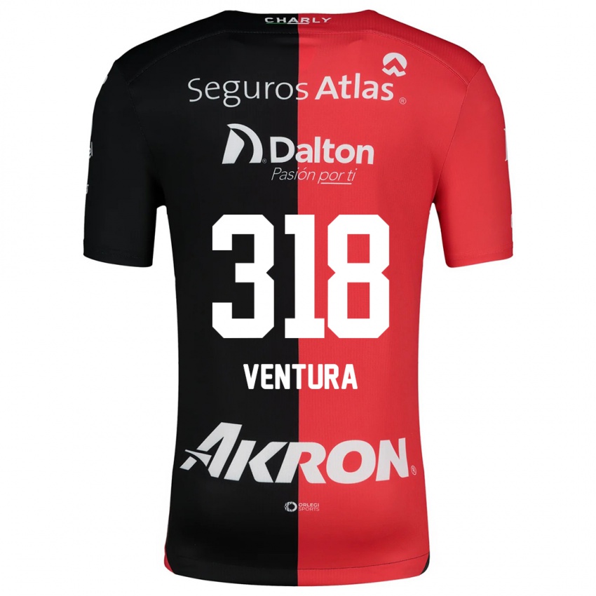 Børn Lissandro Ventura #318 Rød Sort Hjemmebane Spillertrøjer 2024/25 Trøje T-Shirt