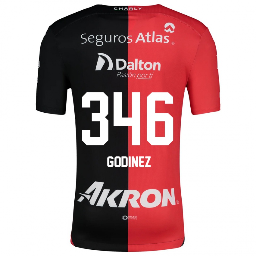 Børn Olmo Godínez #346 Rød Sort Hjemmebane Spillertrøjer 2024/25 Trøje T-Shirt