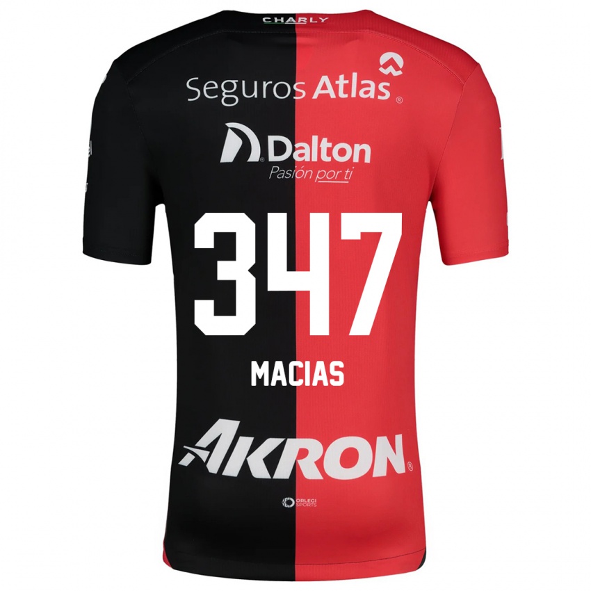 Børn Ángel Macías #347 Rød Sort Hjemmebane Spillertrøjer 2024/25 Trøje T-Shirt