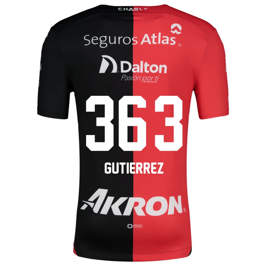 Børn Orlando Gutiérrez #363 Rød Sort Hjemmebane Spillertrøjer 2024/25 Trøje T-Shirt