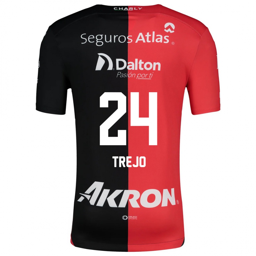 Børn Christopher Trejo #24 Rød Sort Hjemmebane Spillertrøjer 2024/25 Trøje T-Shirt