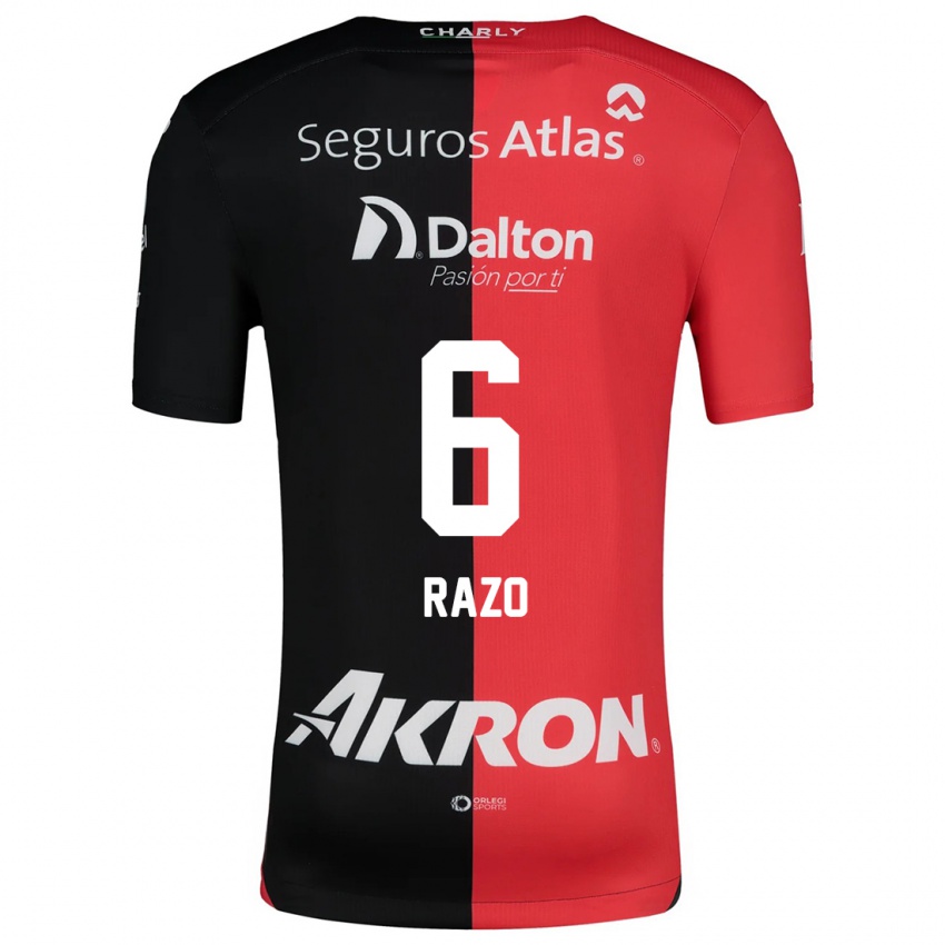 Børn Valeria Razo #6 Rød Sort Hjemmebane Spillertrøjer 2024/25 Trøje T-Shirt