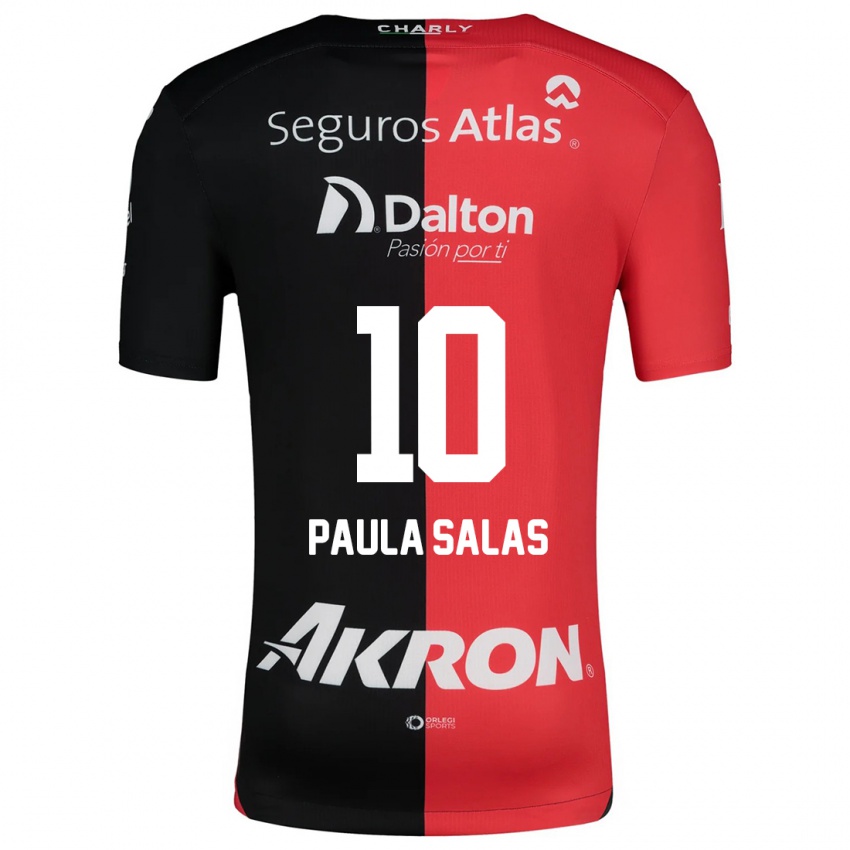 Børn María Paula Salas #10 Rød Sort Hjemmebane Spillertrøjer 2024/25 Trøje T-Shirt