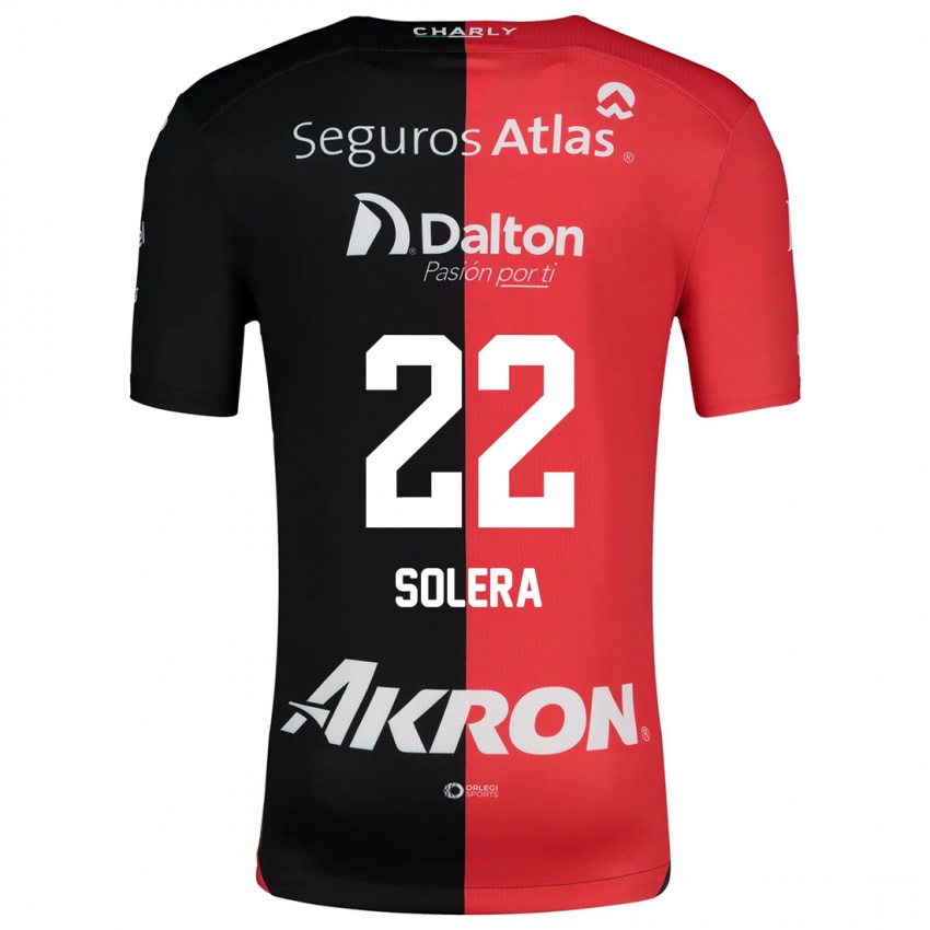 Børn Daniela Solera #22 Rød Sort Hjemmebane Spillertrøjer 2024/25 Trøje T-Shirt