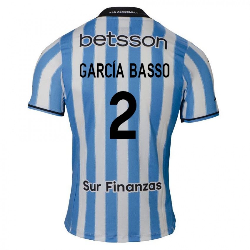 Børn Agustín García Basso #2 Blå Hvid Sort Hjemmebane Spillertrøjer 2024/25 Trøje T-Shirt