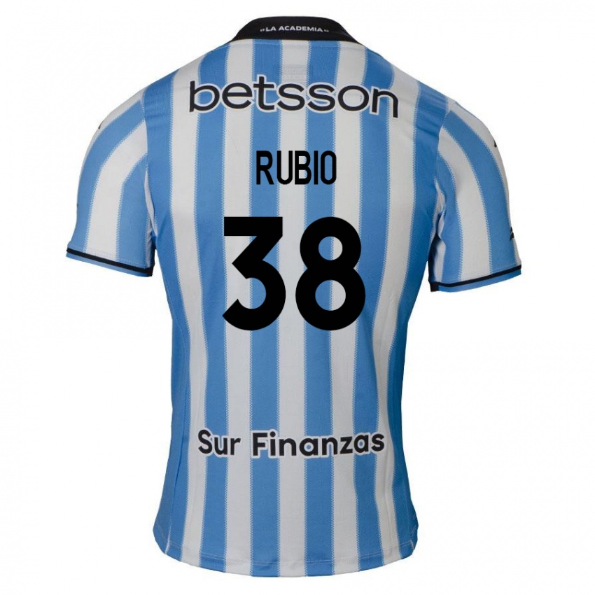 Børn Tobías Rubio #38 Blå Hvid Sort Hjemmebane Spillertrøjer 2024/25 Trøje T-Shirt