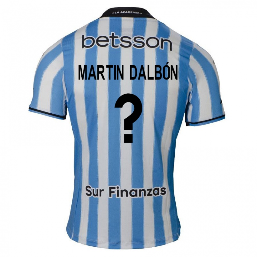 Børn Juan Martin Dalbón #0 Blå Hvid Sort Hjemmebane Spillertrøjer 2024/25 Trøje T-Shirt