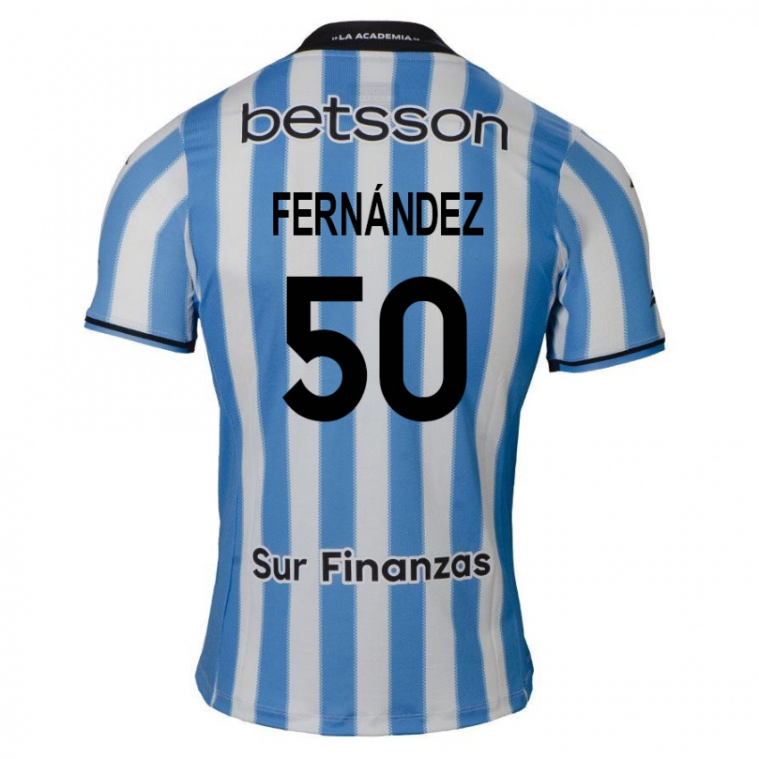 Børn Román Fernández #50 Blå Hvid Sort Hjemmebane Spillertrøjer 2024/25 Trøje T-Shirt