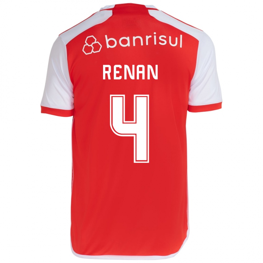 Børn Robert Renan #4 Rød Hvid Hjemmebane Spillertrøjer 2024/25 Trøje T-Shirt